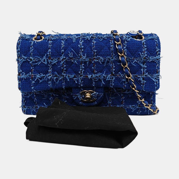 CLASSIC FLAP Medium Quilted Wool Blue