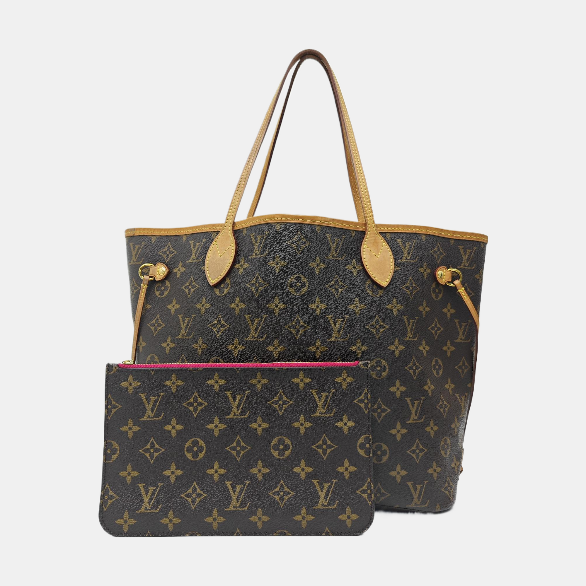 NEVERFULL MM Monogram Coated Canvas Brown