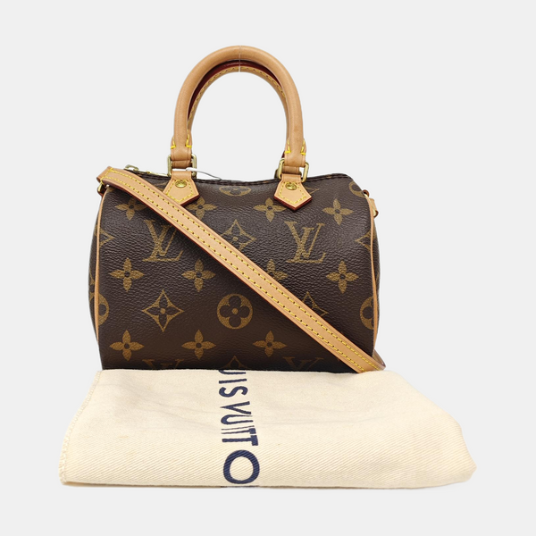 SPEEDY Nano Monogram Coated Canvas Brown
