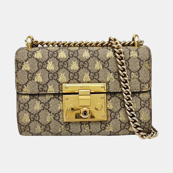 Padlock Small Monogram Coated Canvas Beige