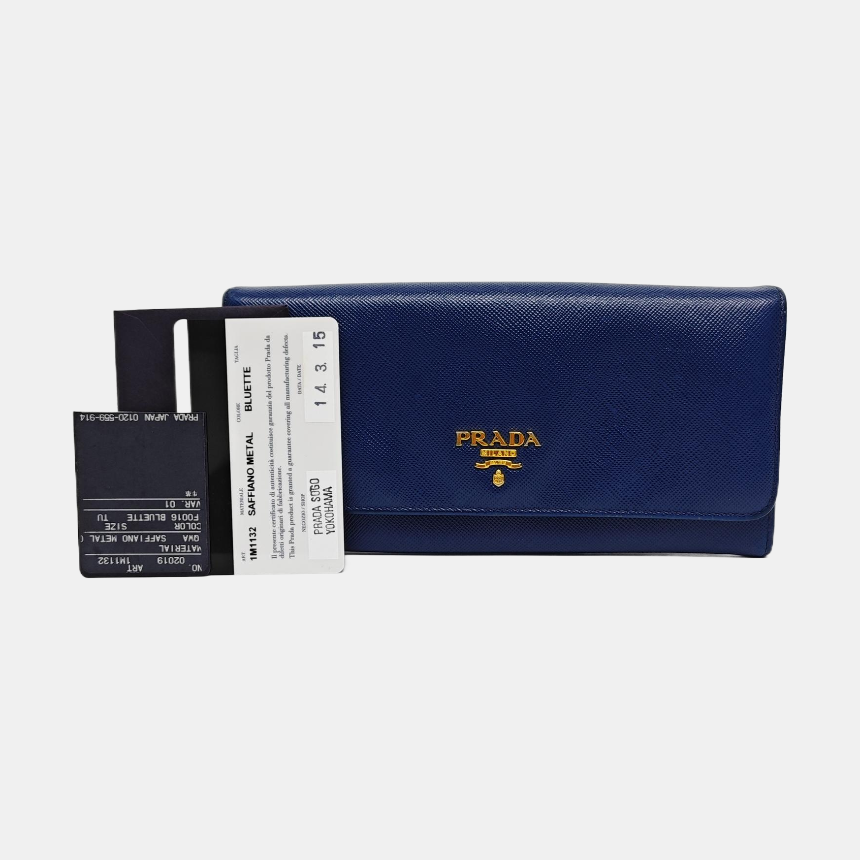 Mini Bag Saffiano Calfskin Blue Wallet
