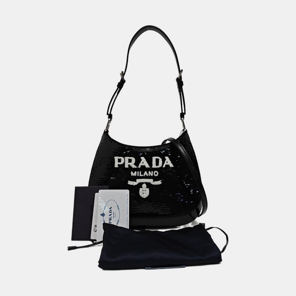 Sequins Shoulder Bag Black