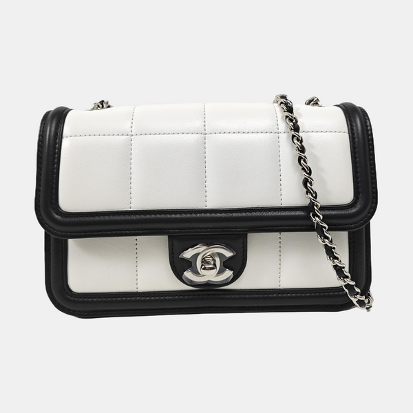 Quilted Lambskin Crossbody Bag Mini White