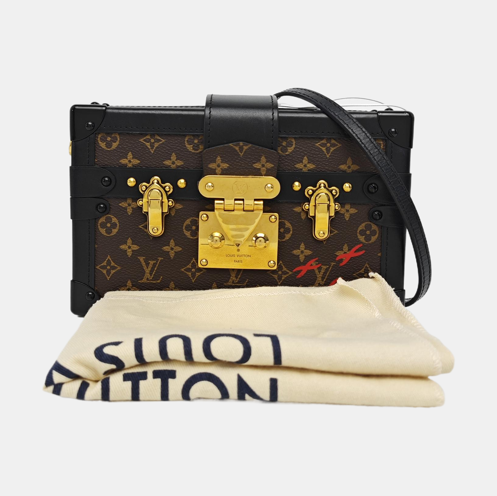PETITE MALLE Monogram Coated Canvas Brown