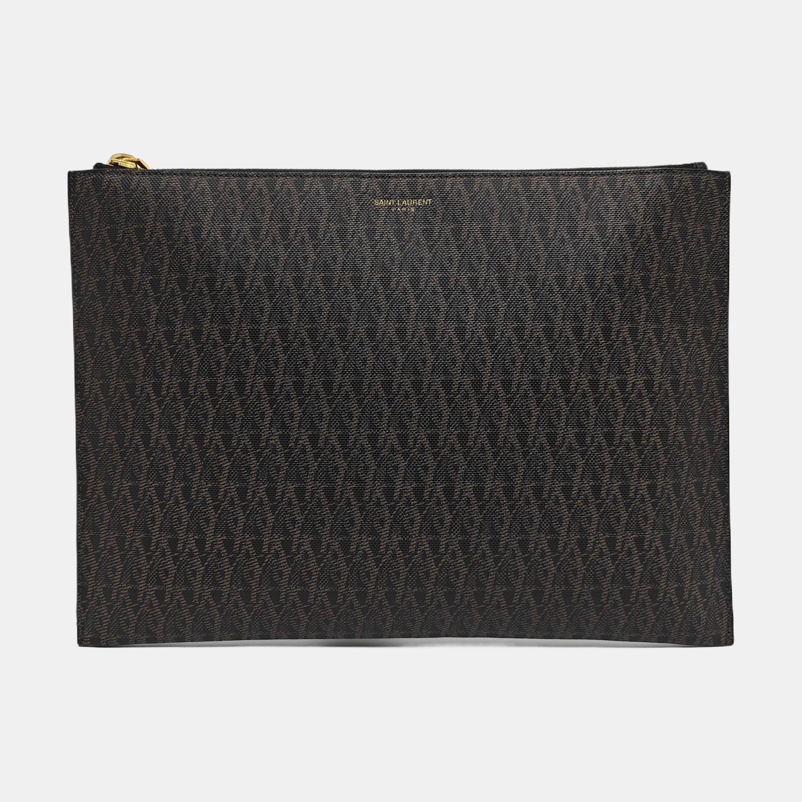 Coated Canvas Clutch Black