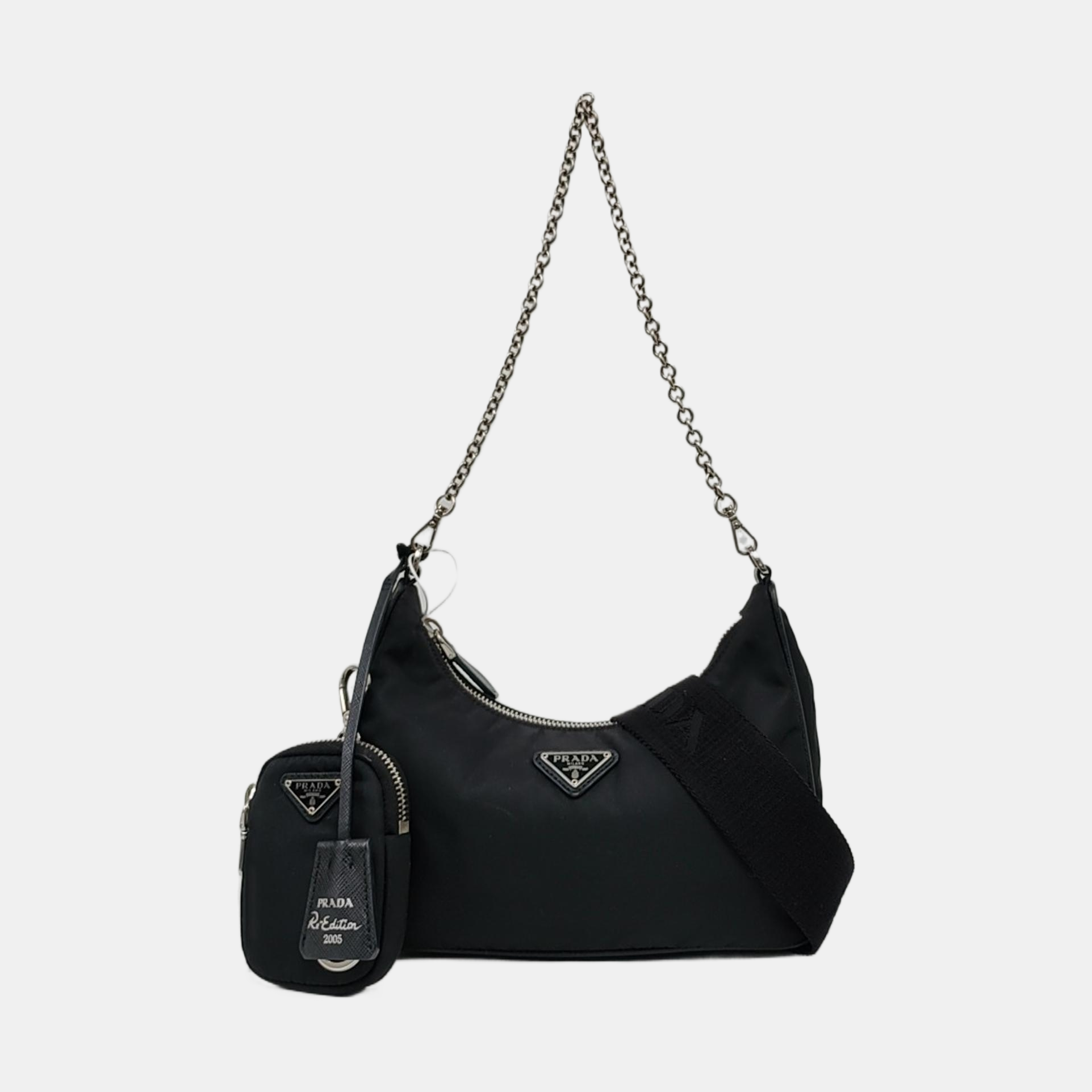 Authenticated pre-owned  Re-Edition2005 Nylon Black - Crossbody Bag at Looply
