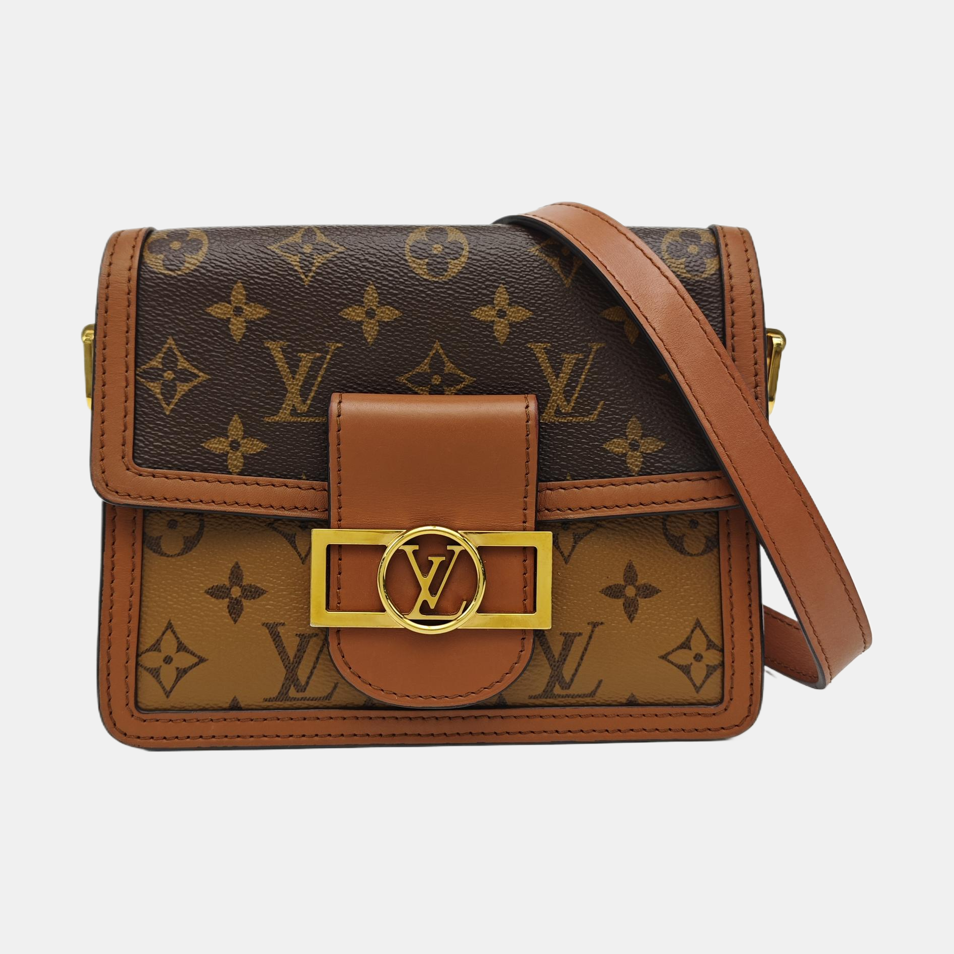 DAUPHINE Mini Monogram Coated Canvas Brown