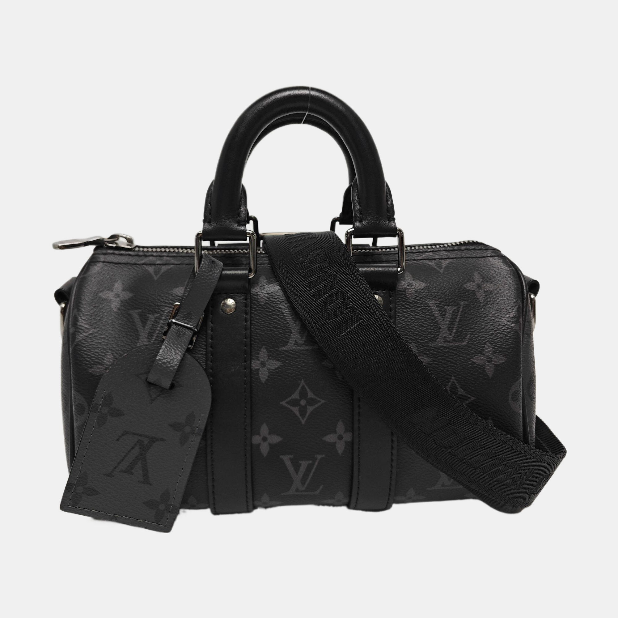 KEEPALL 25 Monogram Coated Canvas Black