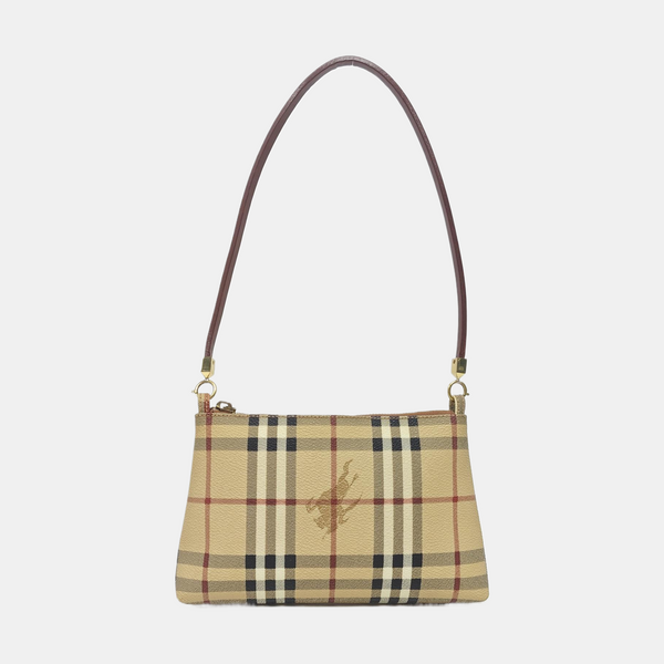 Coated Canvas Shoulder Bag Brown