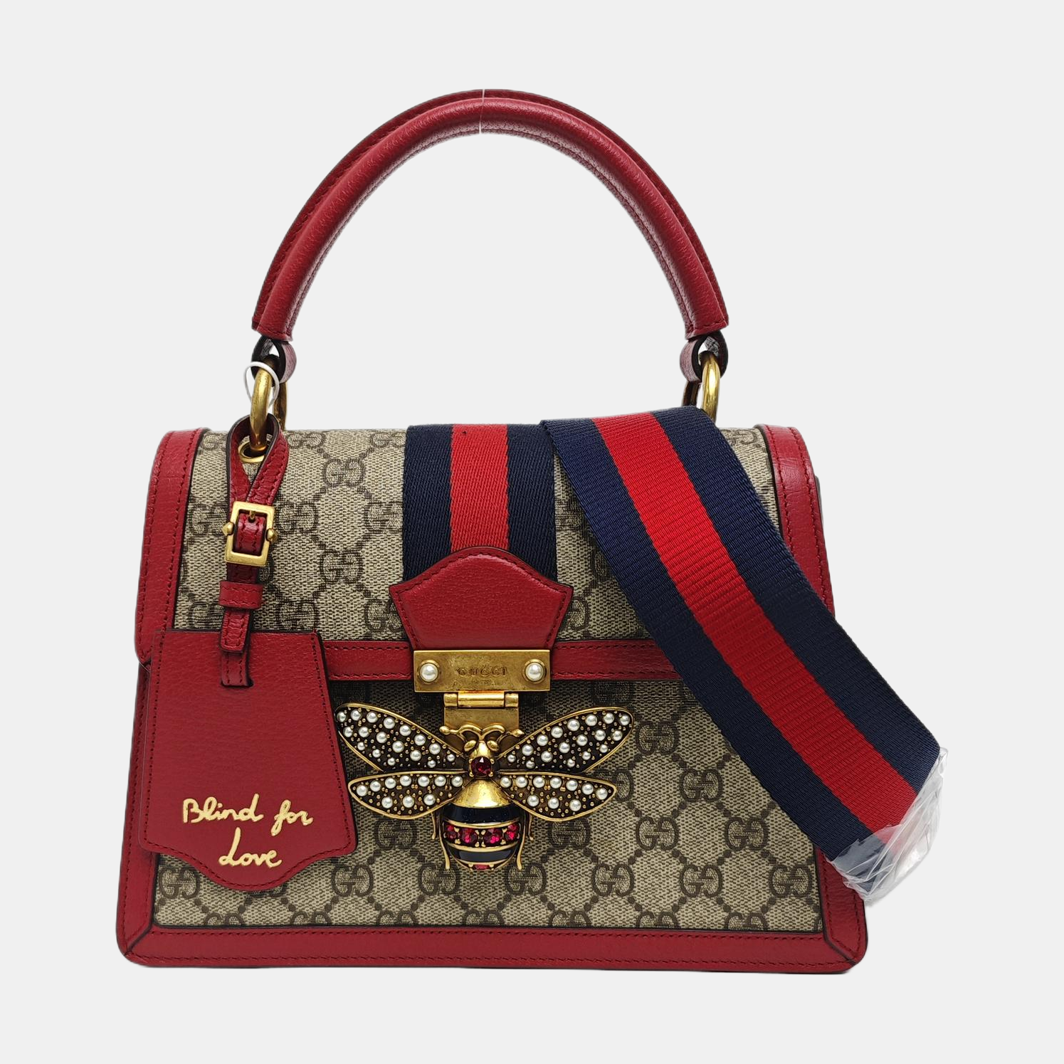 Queen Margaret Small Monogram Coated Canvas Beige