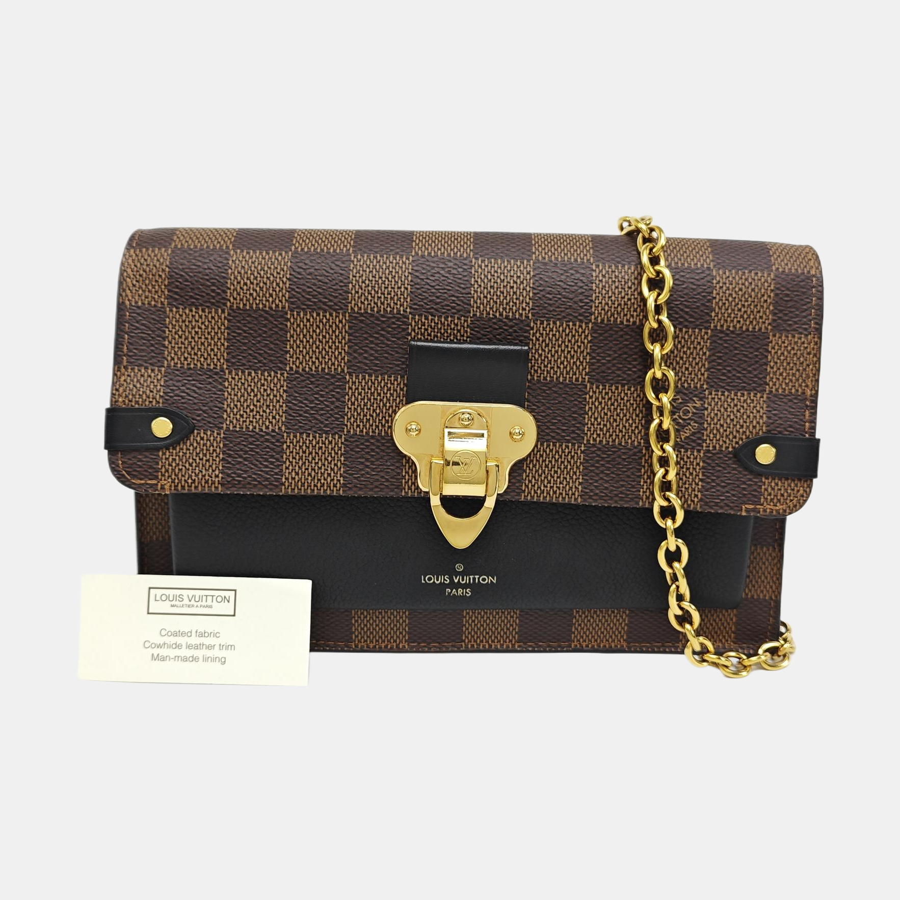 VAVIN Damier Ebene Coated Canvas Brown