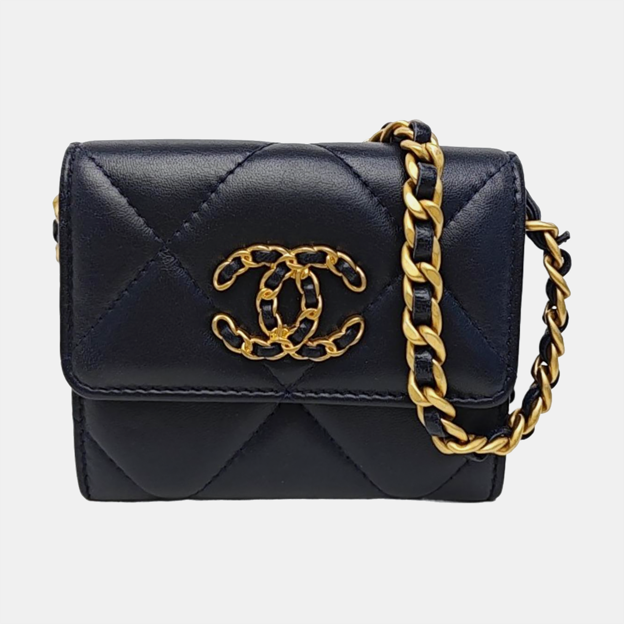 CHANEL 19 Small Quilted Lambskin Blue