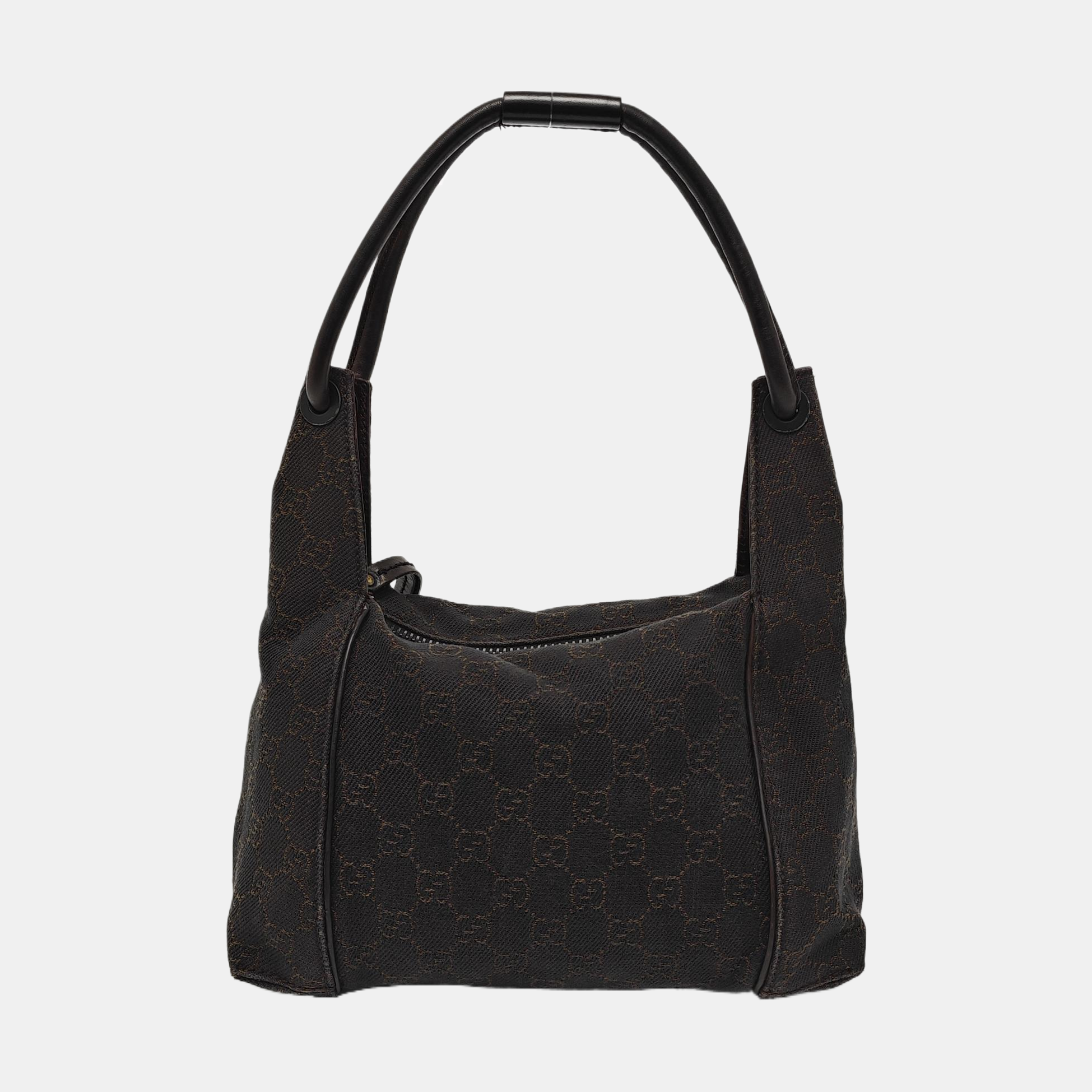 Monogram Canvas Shoulder Bag Brown