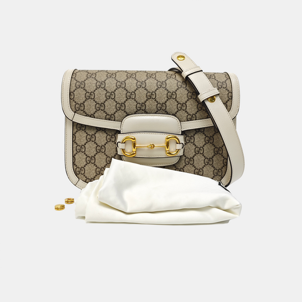 Horsebit 1955 Small Monogram Coated Canvas Beige