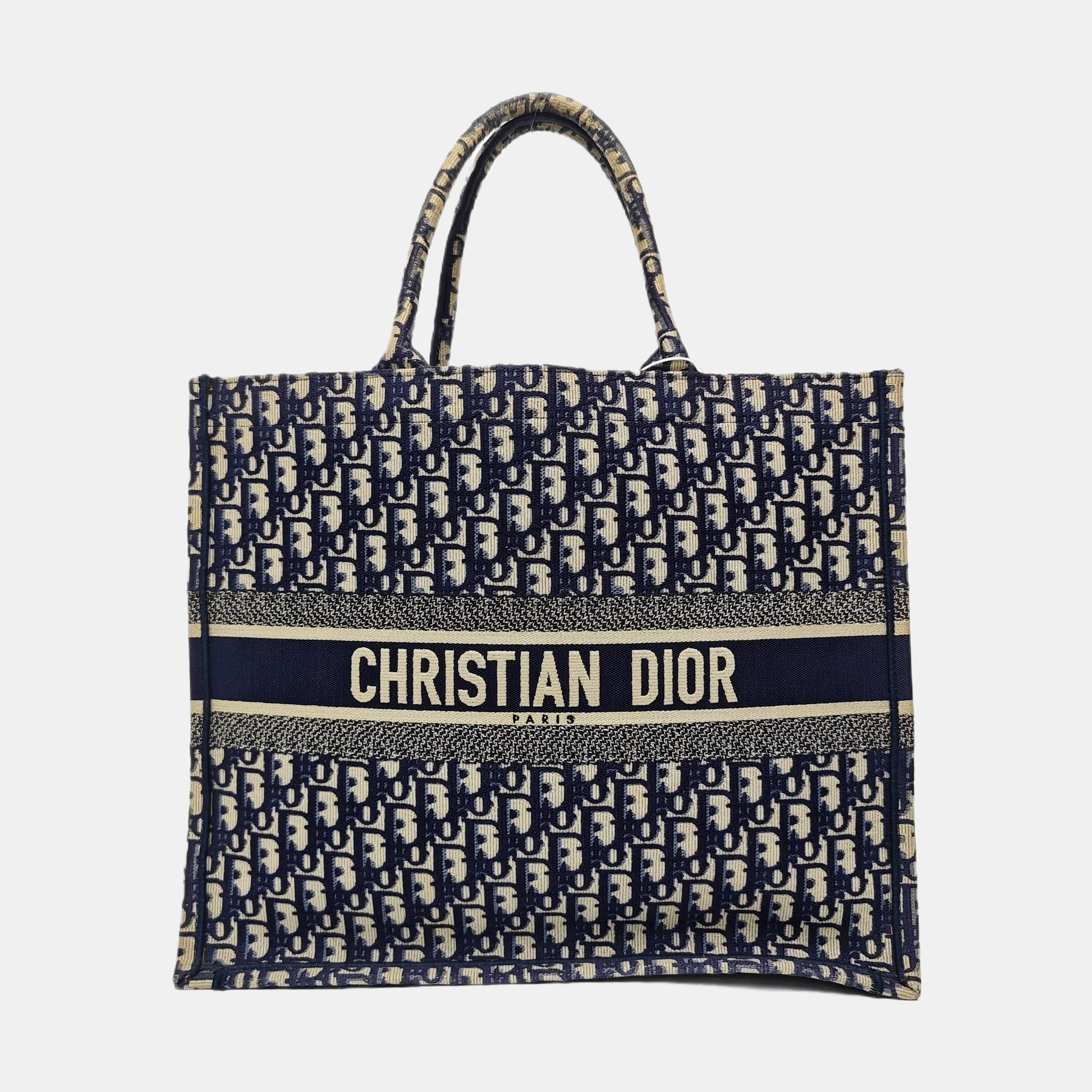 Book Tote Large Oblique Canvas Blue
