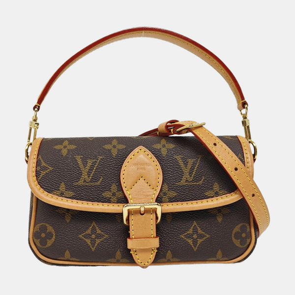 DIANE Nano Monogram Coated Canvas Brown