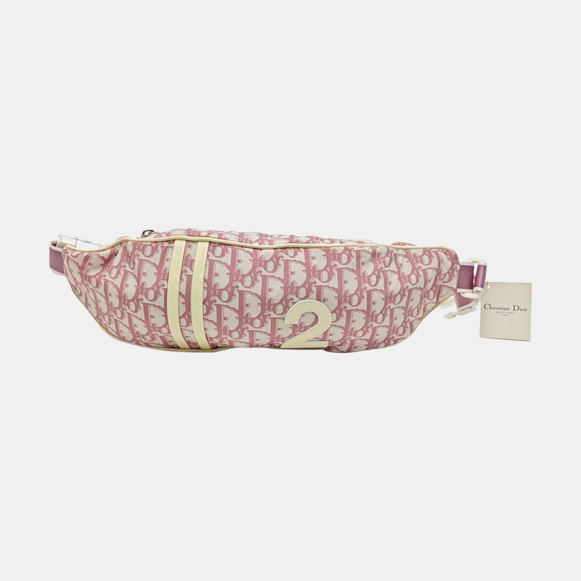 Oblique Fabric Belt Bag Pink