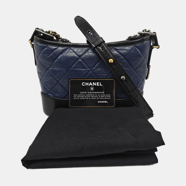 GABRIELLE Small Quilted Calfskin Blue
