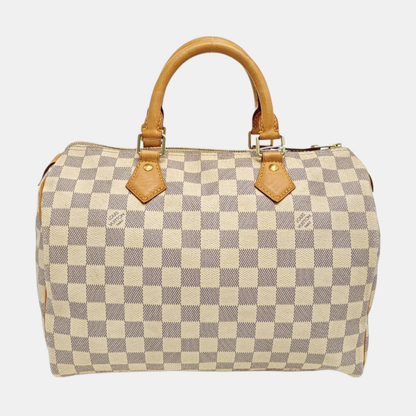 SPEEDY 30 Damier Azur Coated Canvas White