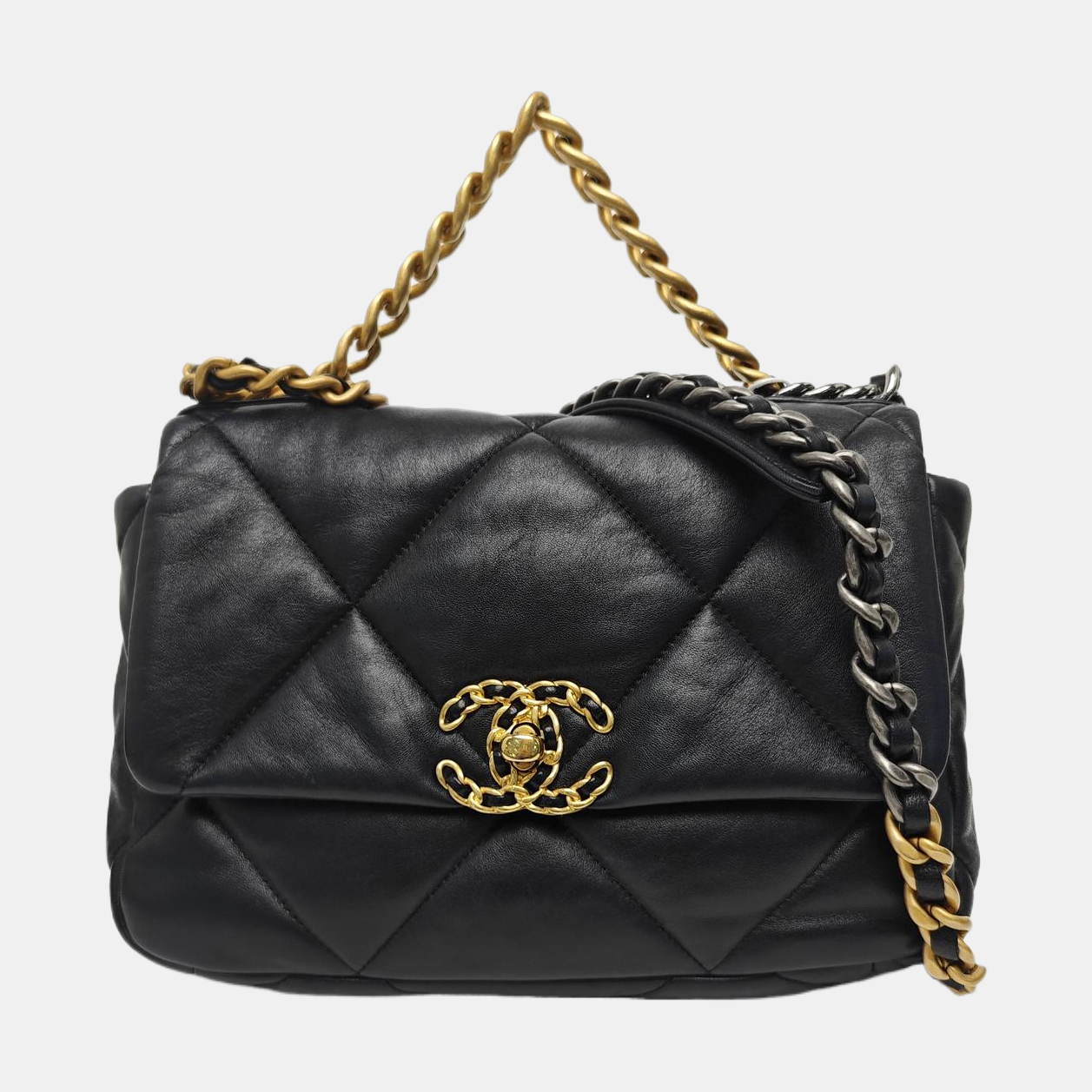 CHANEL 19 Small Quilted Lambskin Black