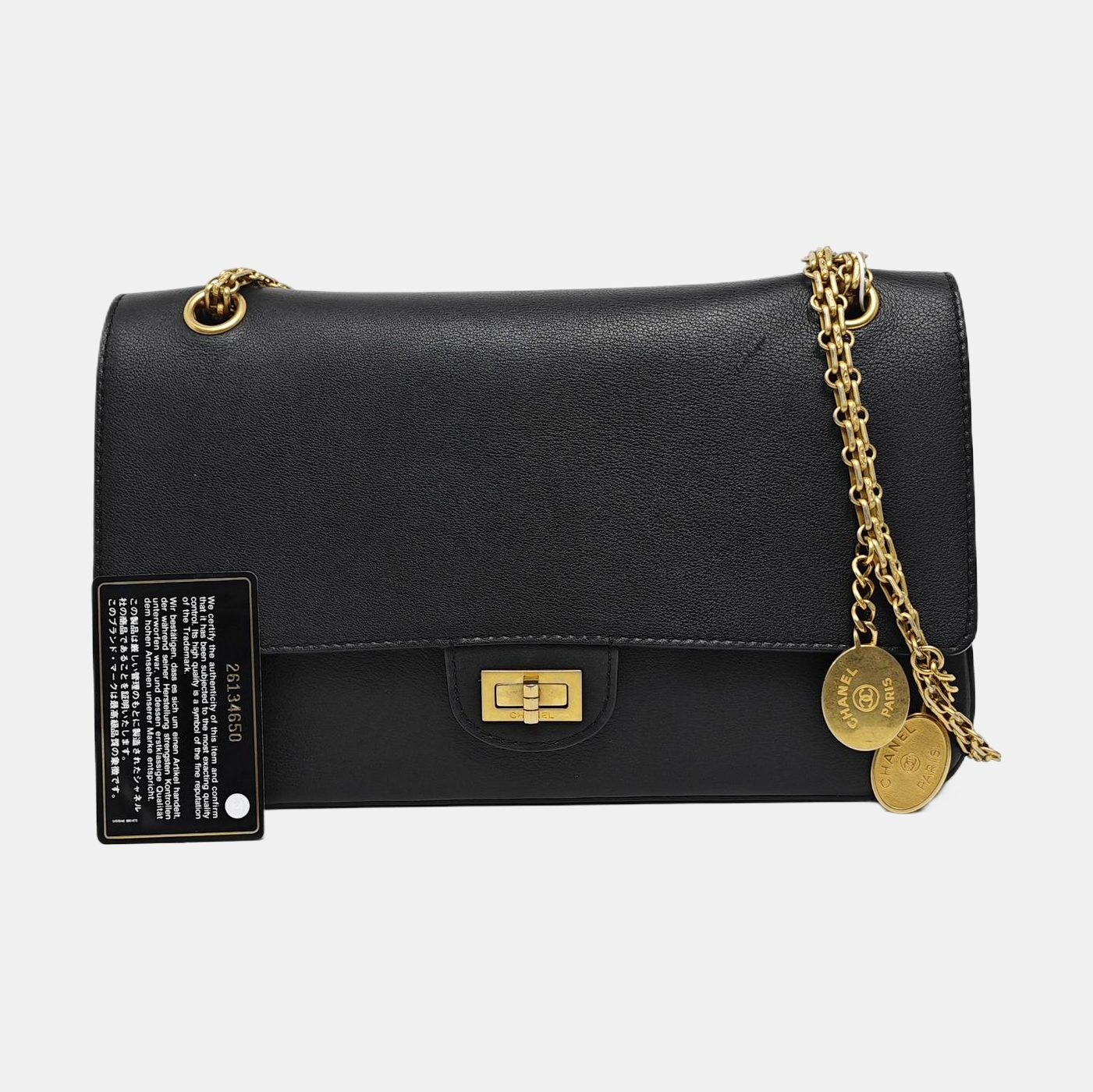 Authenticated pre-owned  2.55 227 (jumbo) Calfskin Black - Crossbody Bag at Looply
