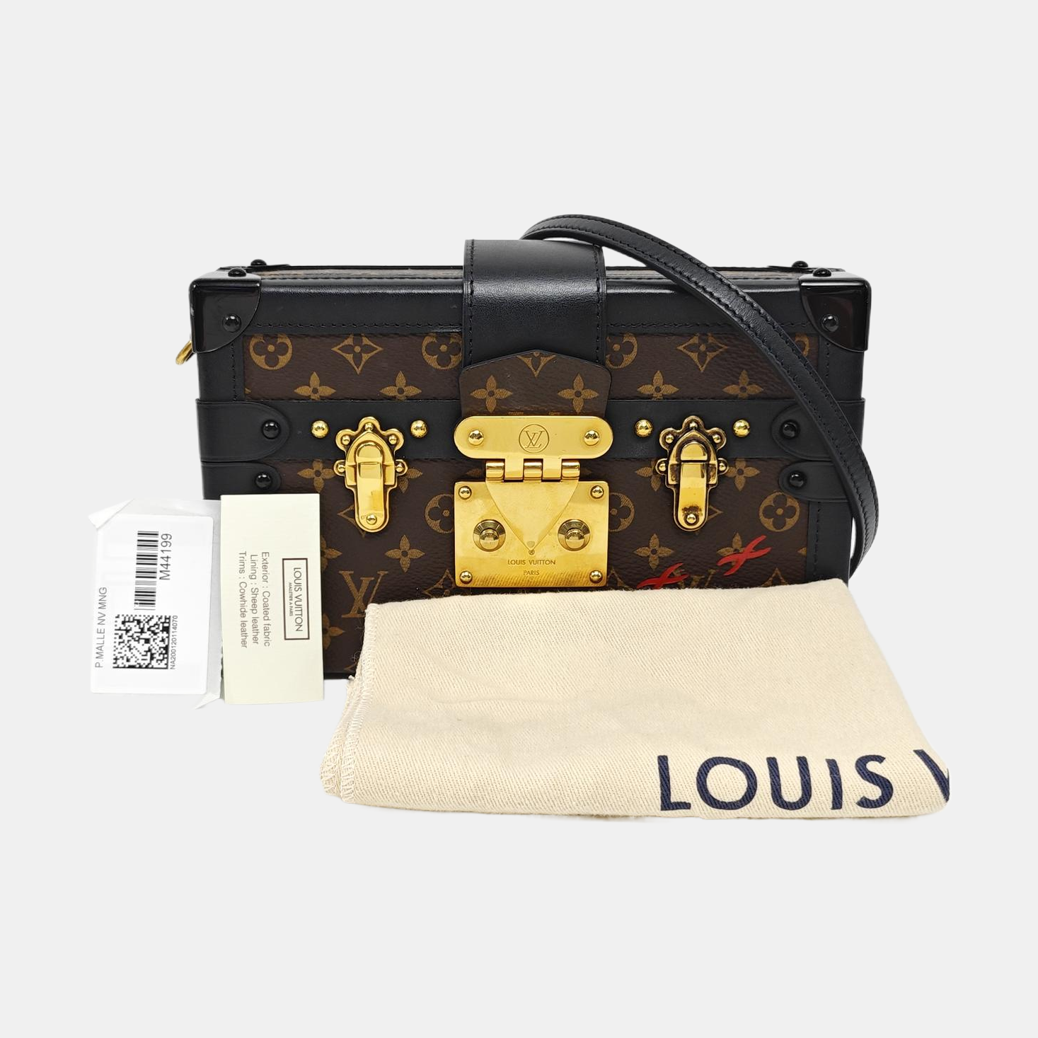 PETITE MALLE Monogram Coated Canvas Brown