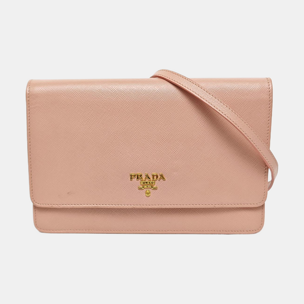 Saffiano Calfskin Crossbody Bag Pink
