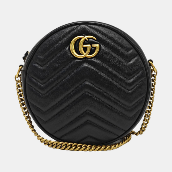 GG Marmont Mini Quilted Calfskin Black
