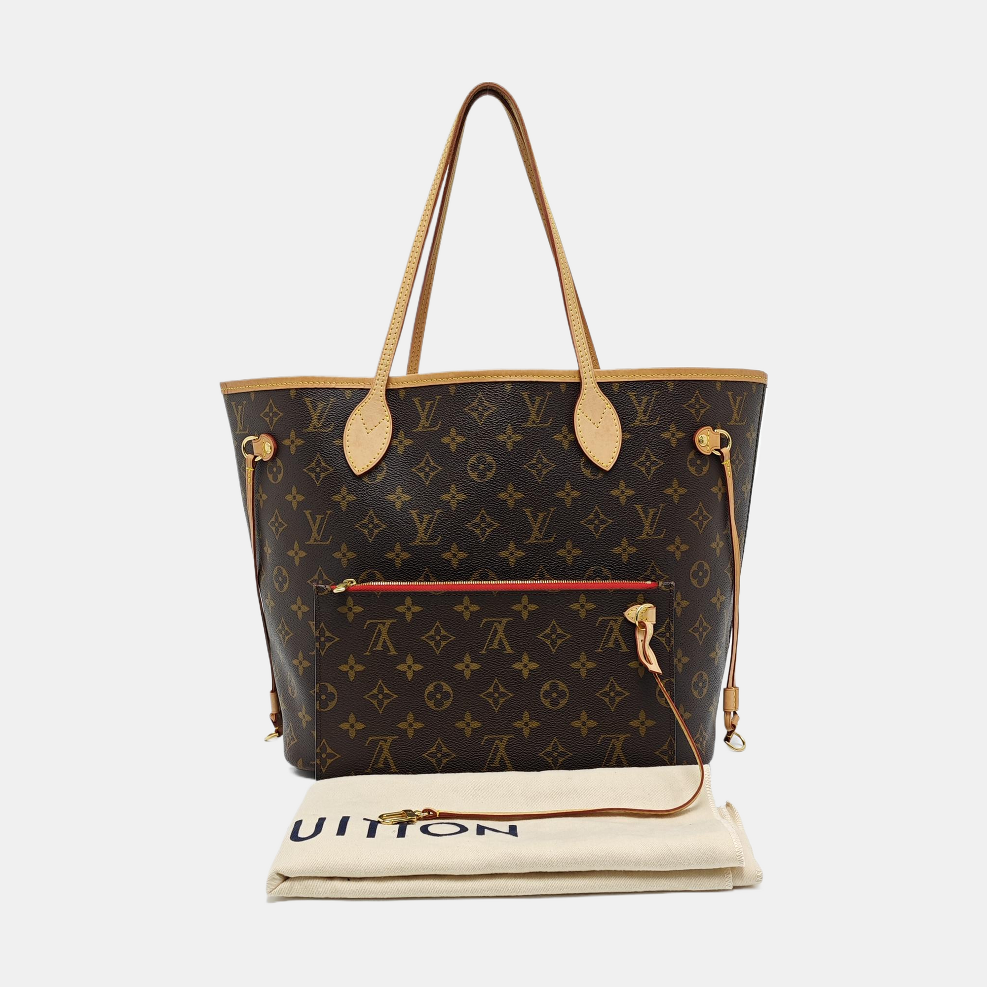 NEVERFULL MM Monogram Coated Canvas Brown