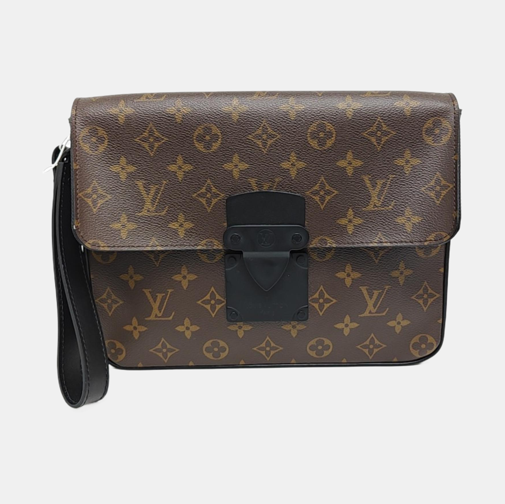 S LOCK Monogram Coated Canvas Brown