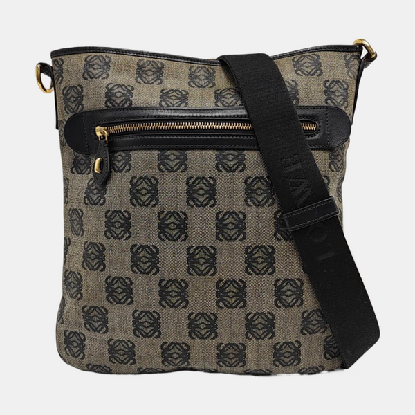 Monogram Coated Canvas Shoulder Bag Gray