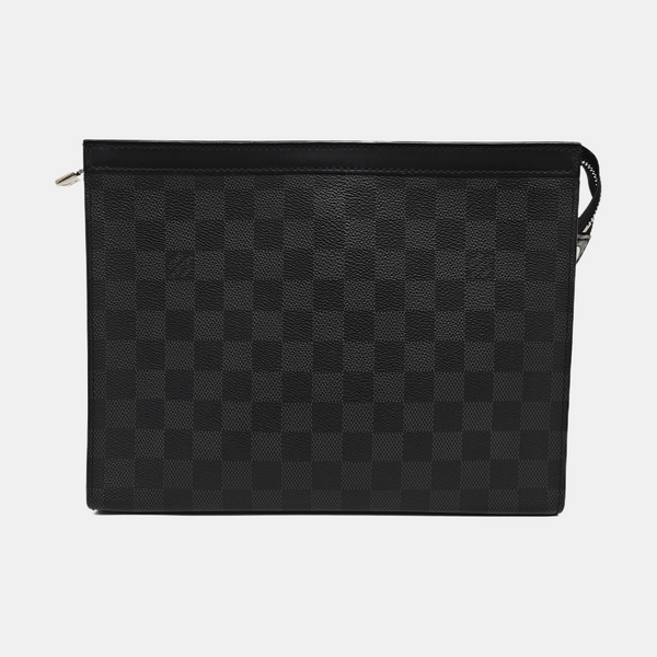 Pochette Voyag MM Damier Graphite Coated Canvas Gray
