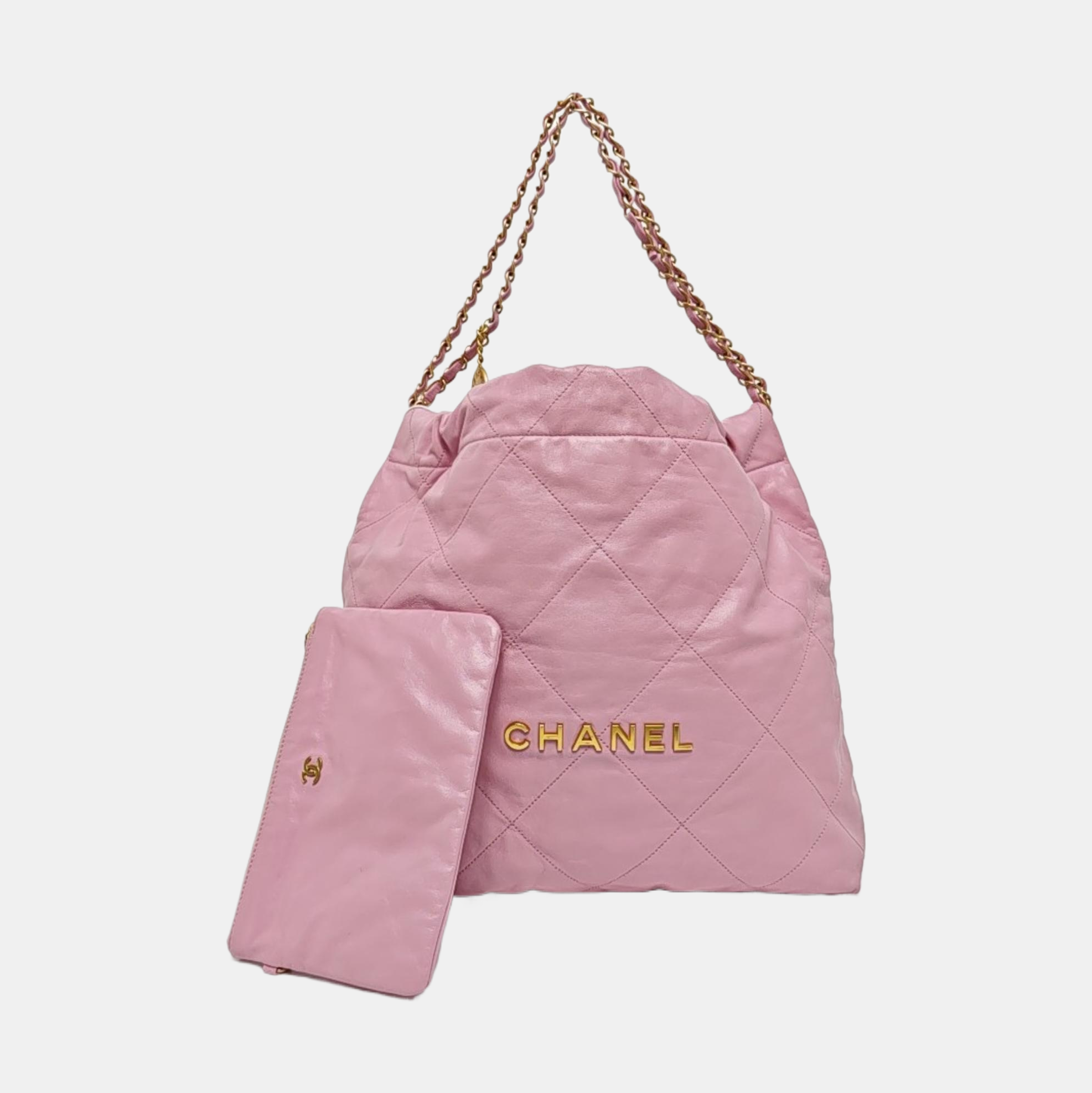 CHANEL 22 Medium Quilted Calfskin Pink