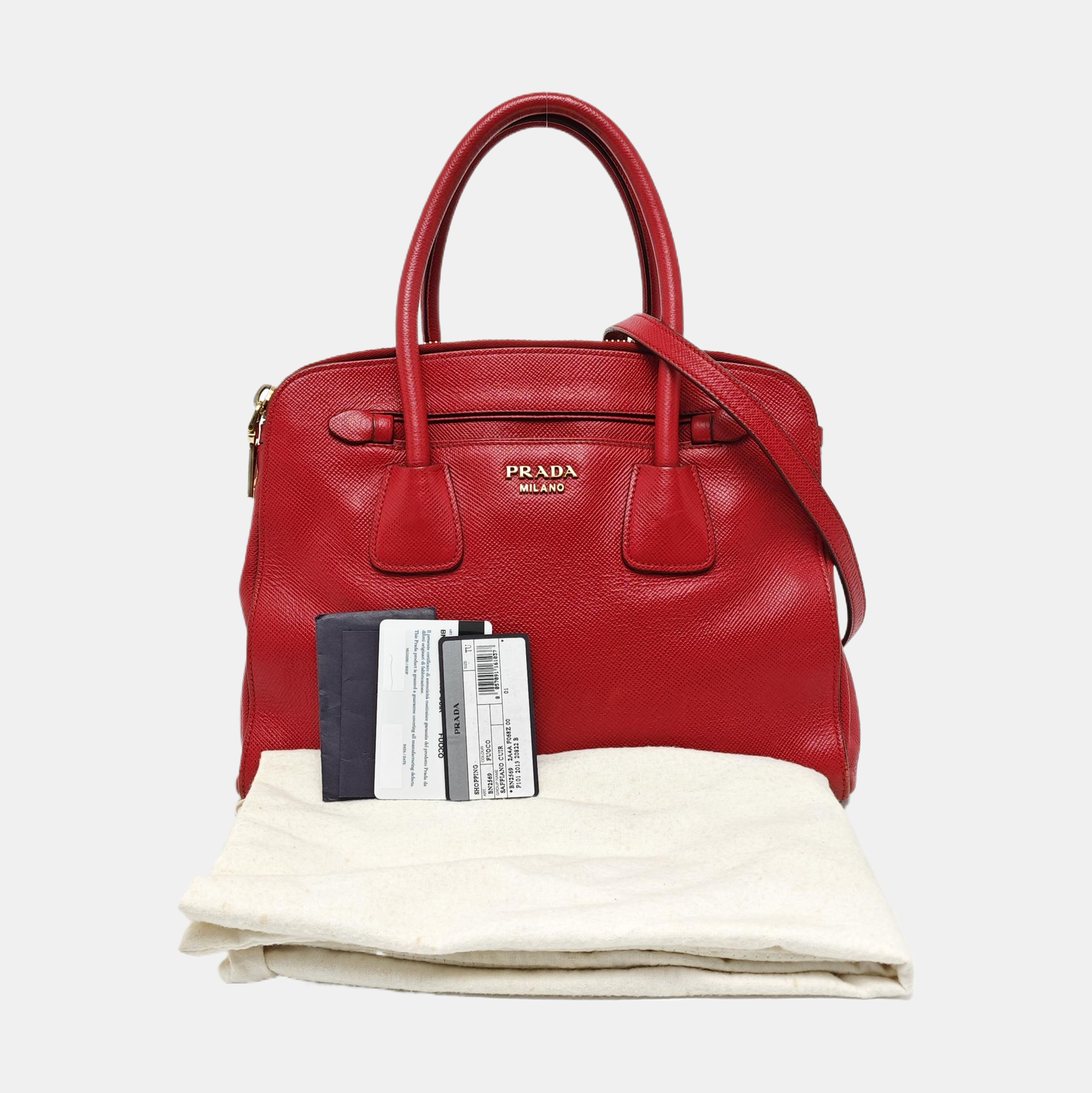 Calfskin Shoulder Bag Red