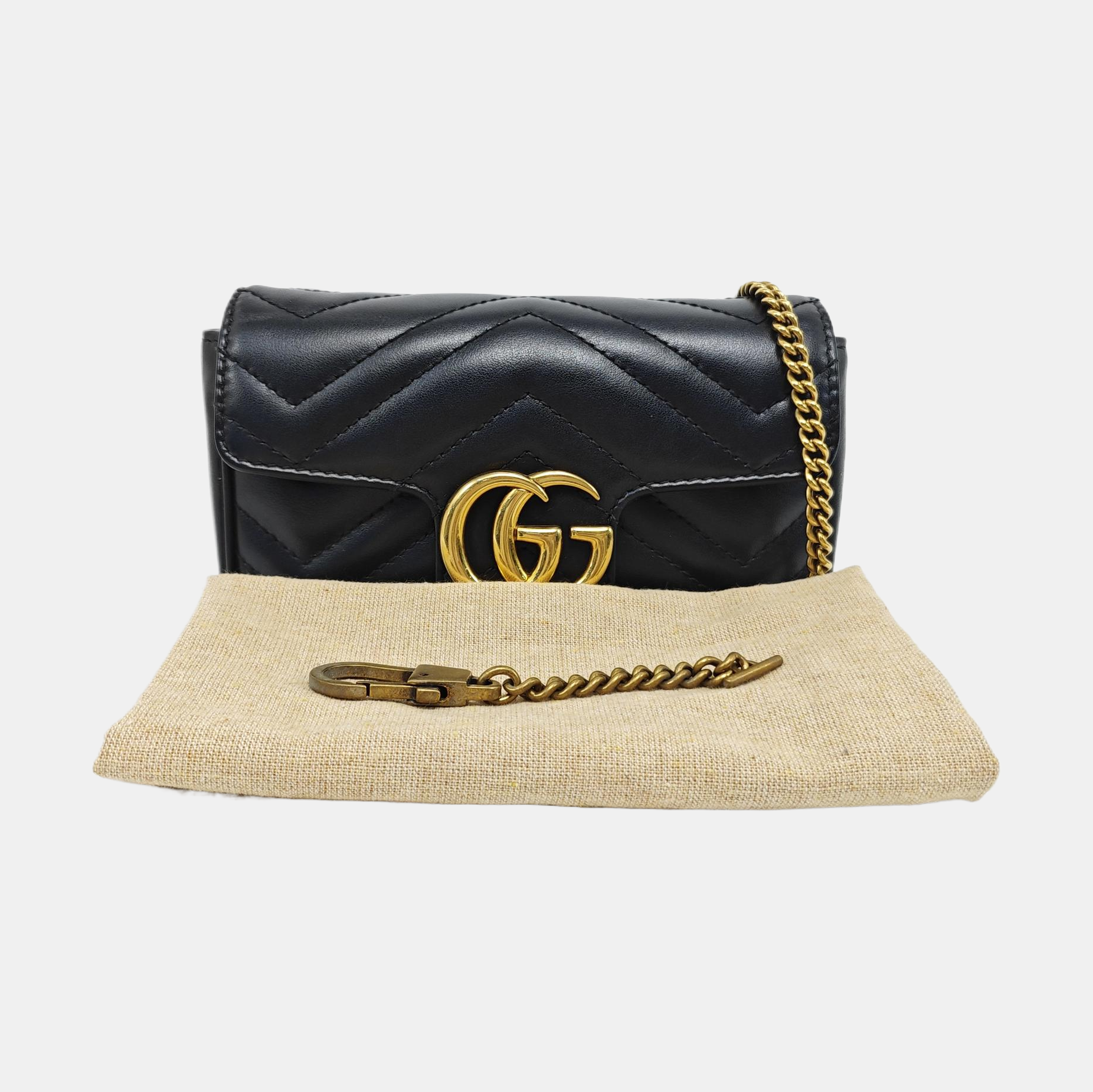 GG Marmont Mini Quilted Calfskin Black