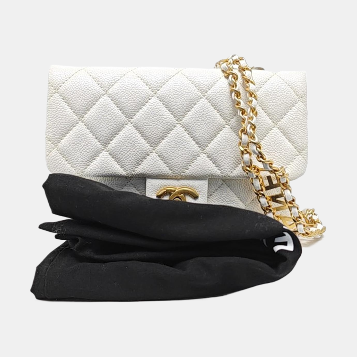 Quilted Grained Calfskin White