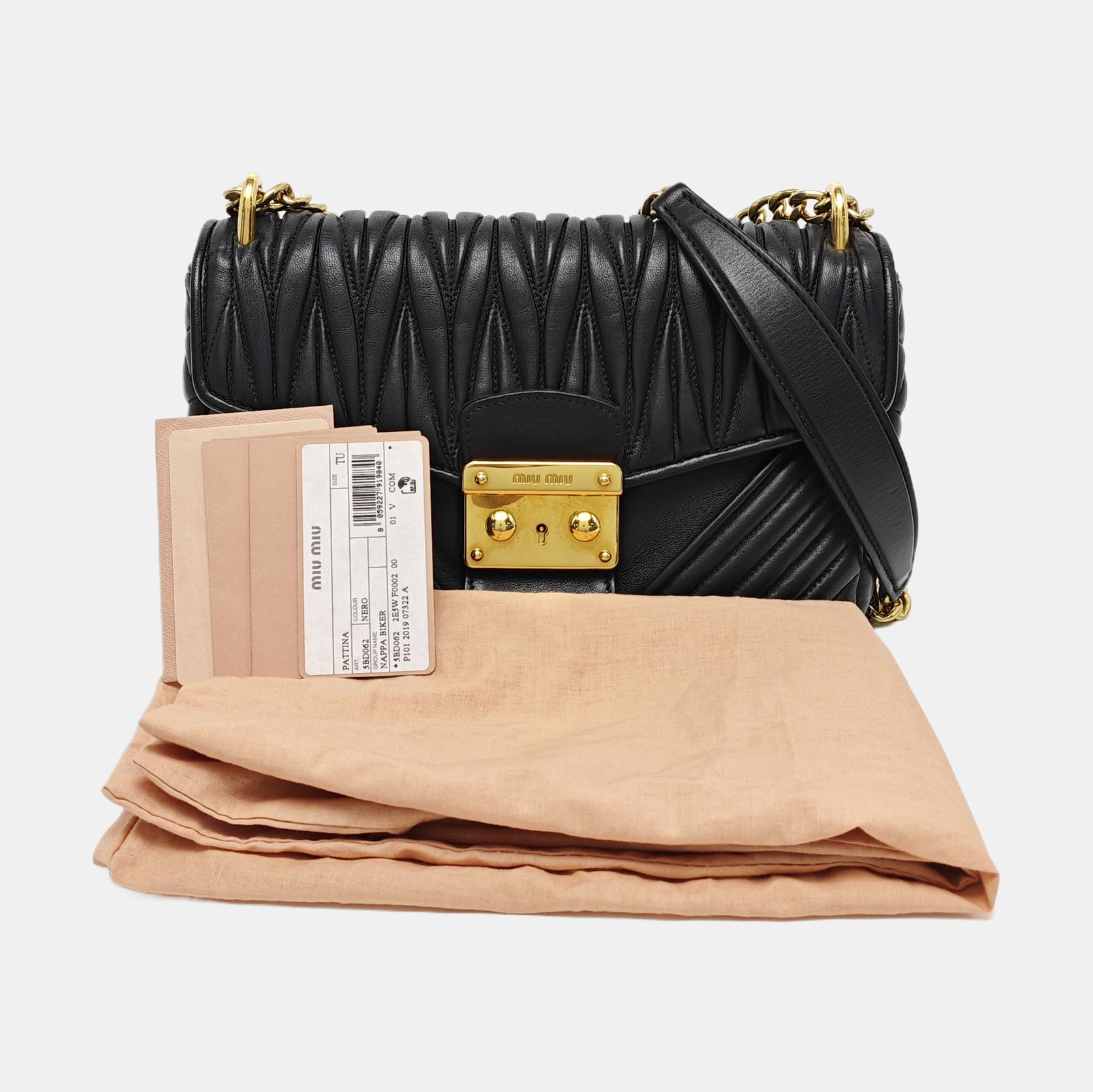 Miu Confidential Quilted Lambskin Black