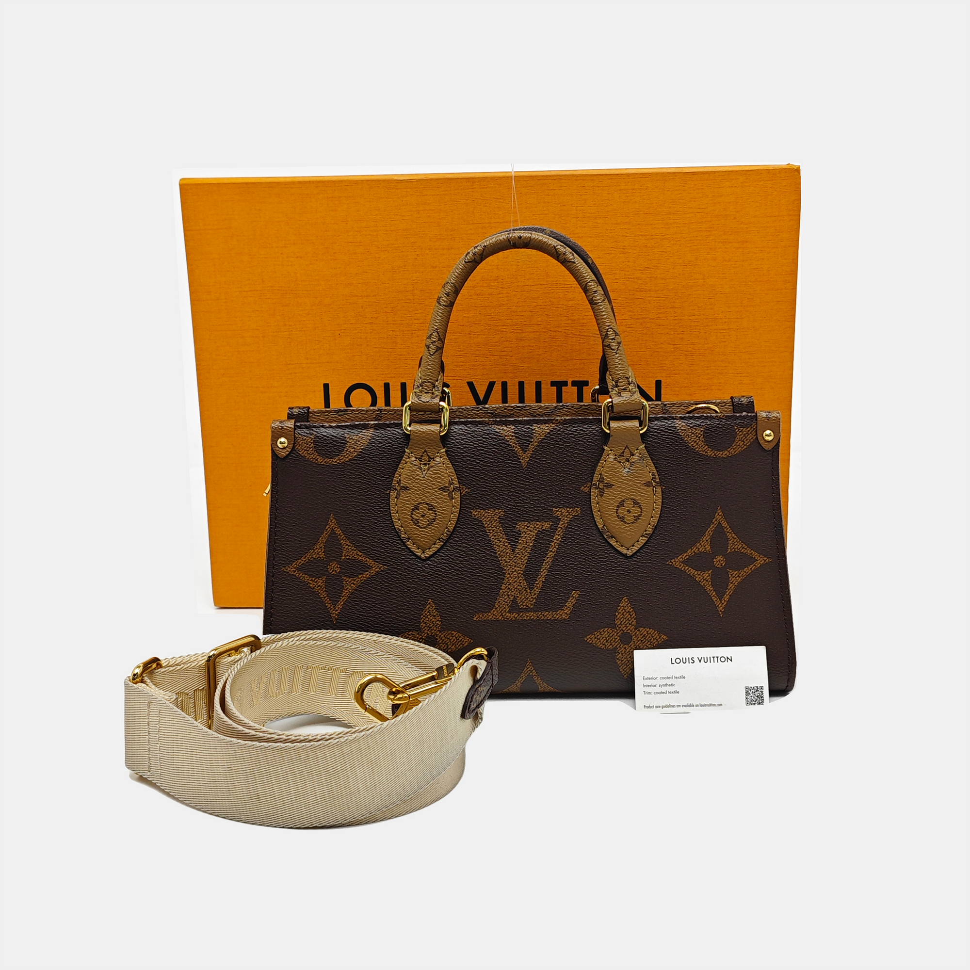 ONTHEGO EAST WEST PM Monogram Coated Canvas Brown