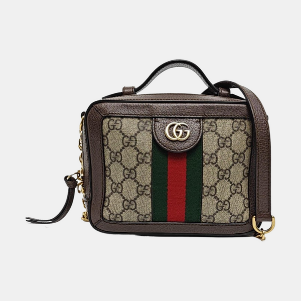 Ophidia Mini Monogram Coated Canvas Beige