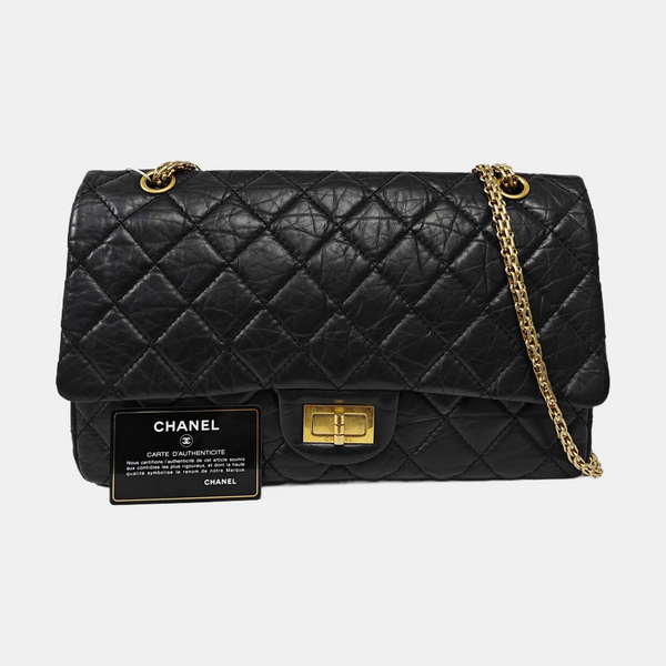 2.55 Maxi Quilted Calfskin Black