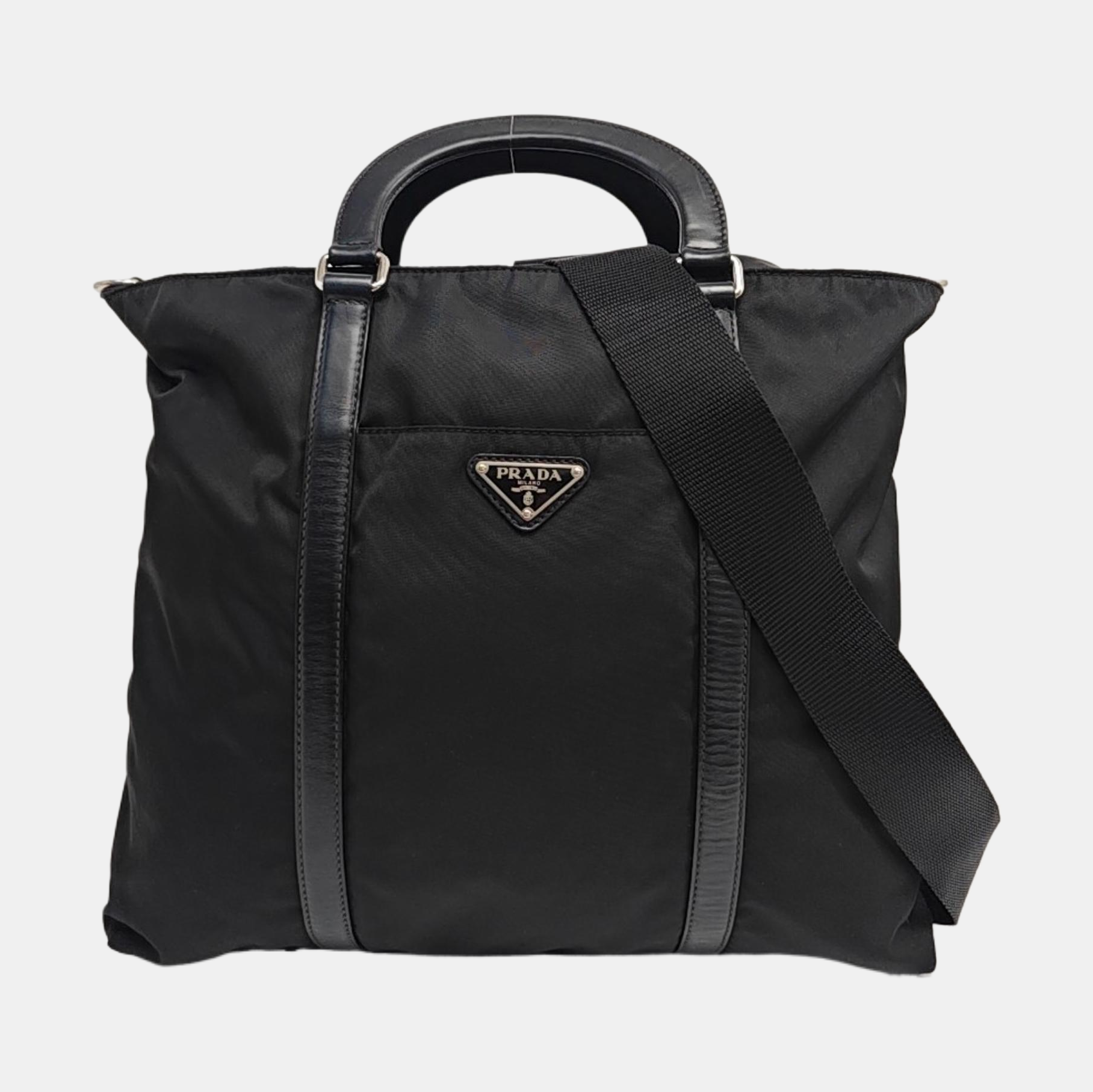 Nylon Shoulder Bag Black