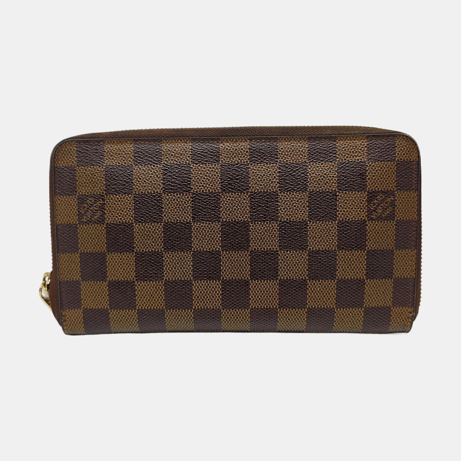 ZIPPY Damier Ebene Coated Canvas Brown Wallet