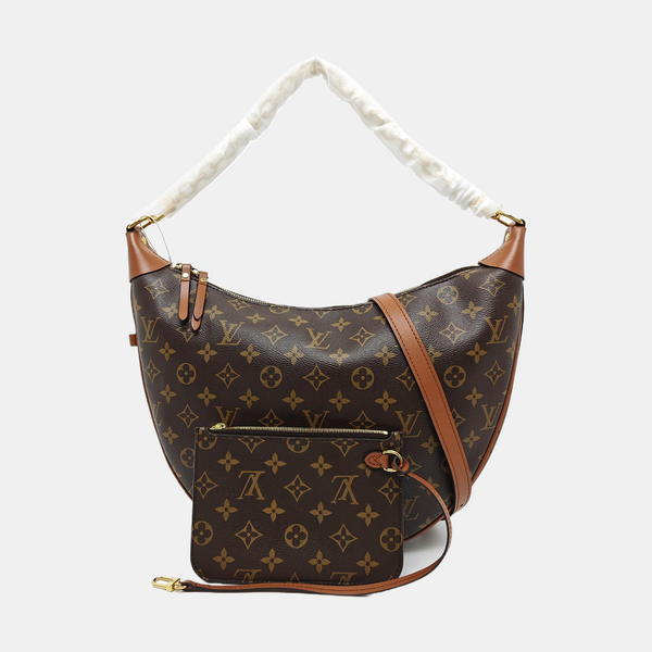 LOOP HOBO Monogram Coated Canvas Brown