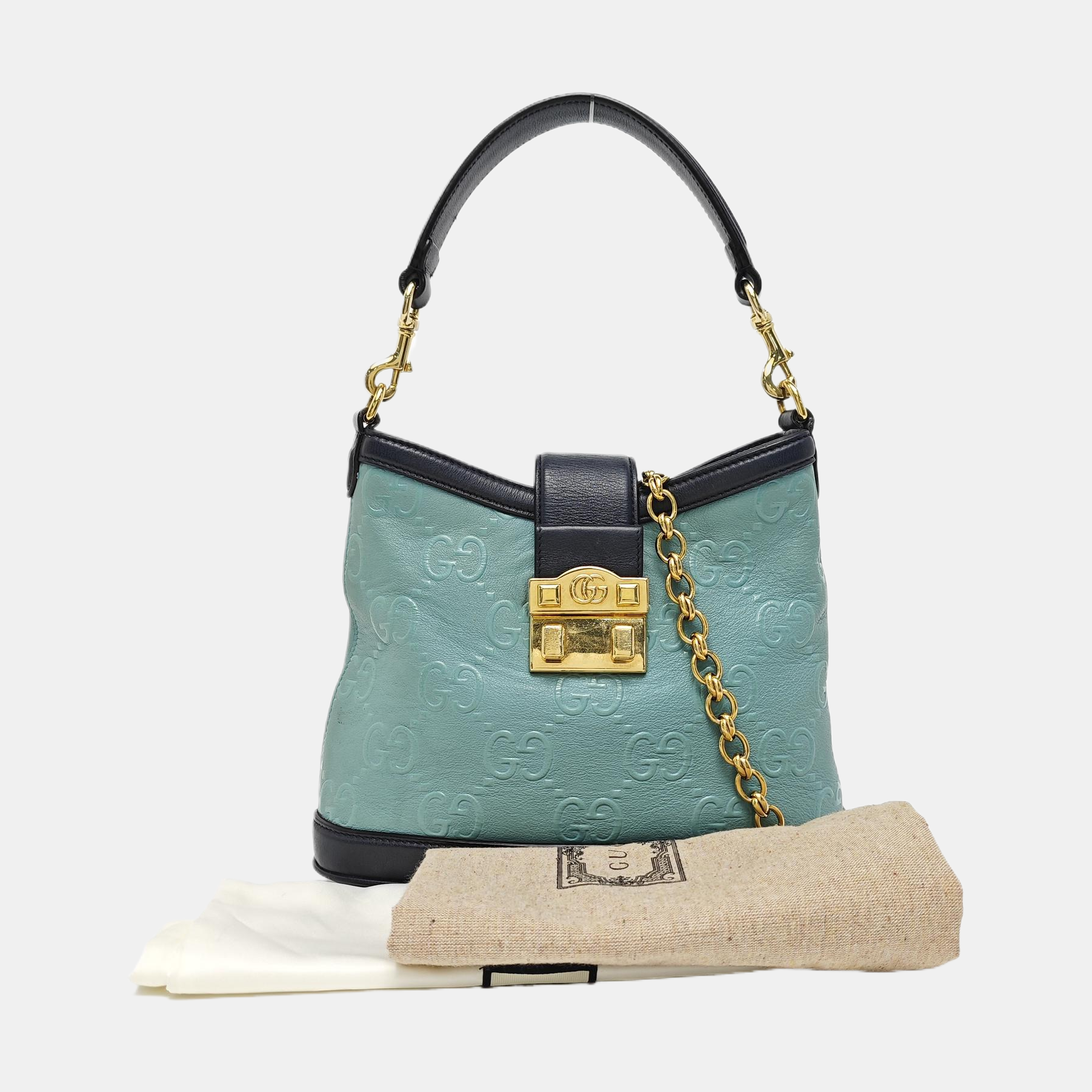 Calfskin Bucket Bag Small Blue