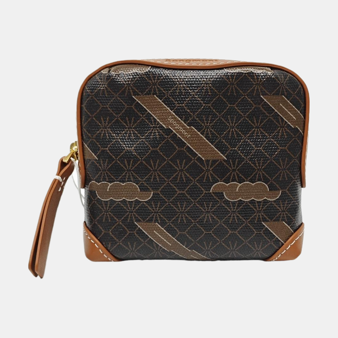Coated Canvas Clutch Black