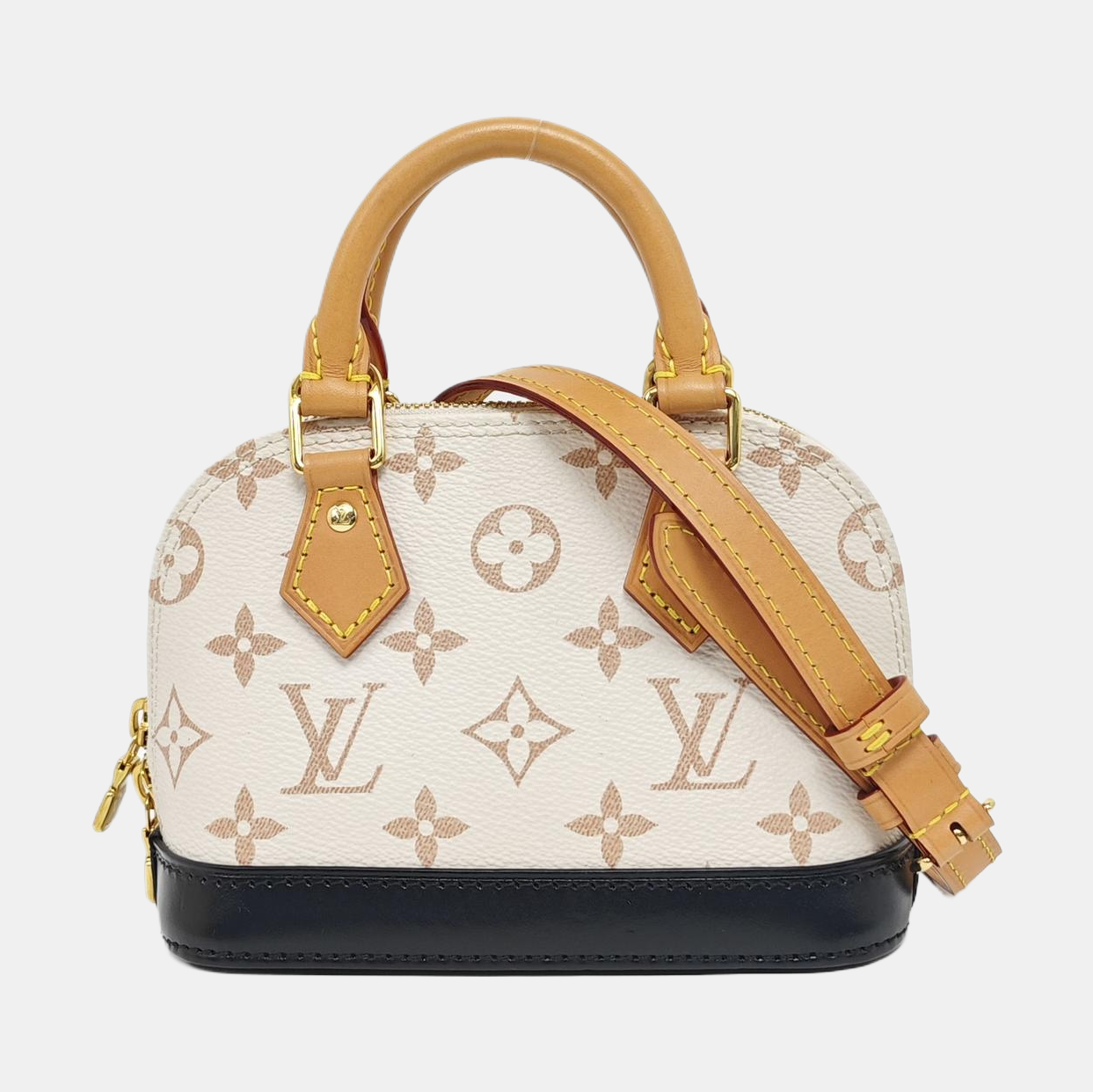 ALMA Super Mini Monogram Coated Canvas Beige