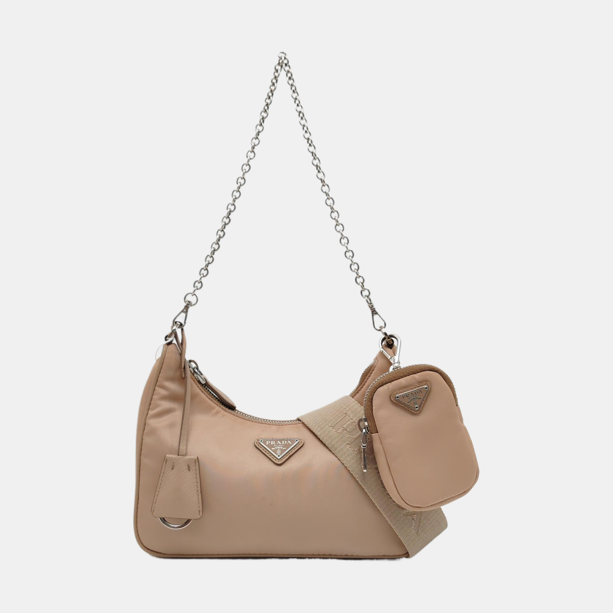 Authenticated pre-owned  Re-Edition2005 Nylon Beige - Shoulder Bag at Looply