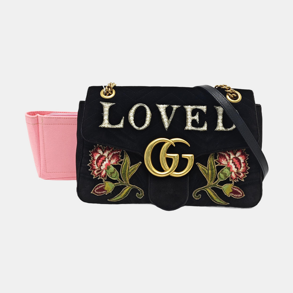 GG Marmont Large Quilted Velvet Black