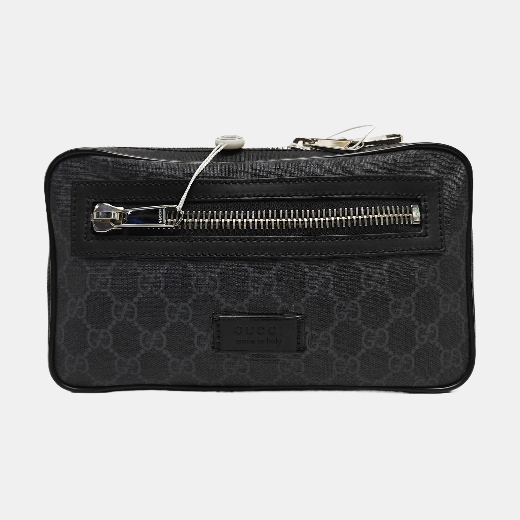 GG Supreme Monogram Coated Canvas Gray