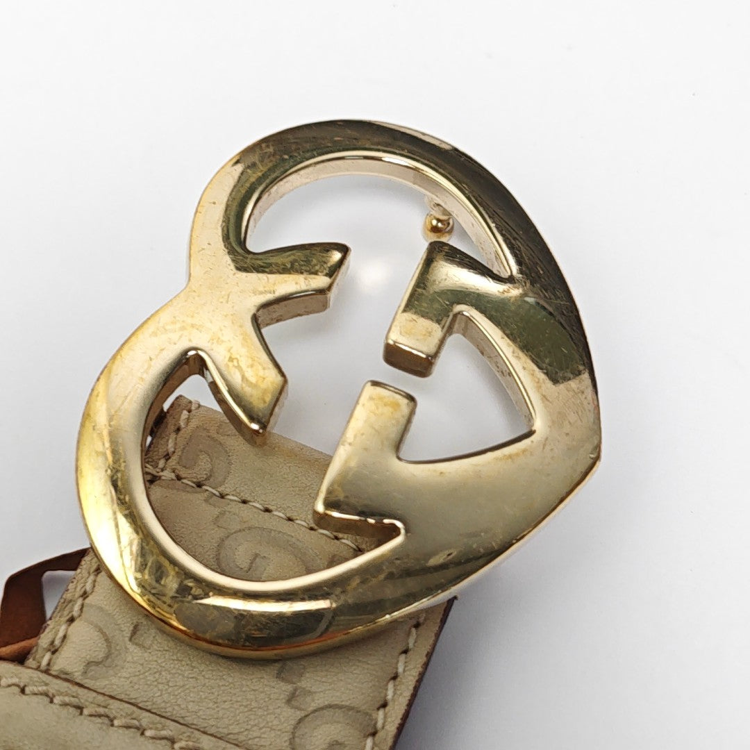 Leather Belt Beige